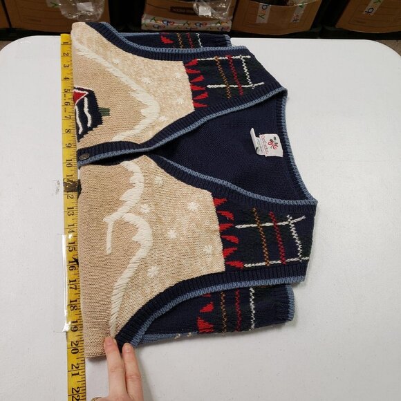 Vintage Nut Cracker Womens Embroidered Sweater Vest Size L Cabin Cottagecore - Picture 6 of 9